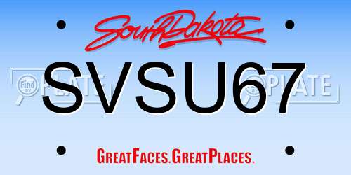 SVSU67 South Dakota License Plate