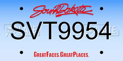 SVT9954 South Dakota License Plate