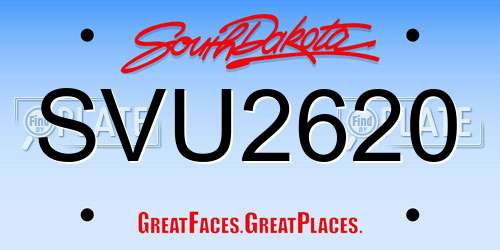 SVU2620 South Dakota License Plate