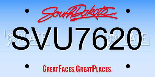 SVU7620 South Dakota License Plate