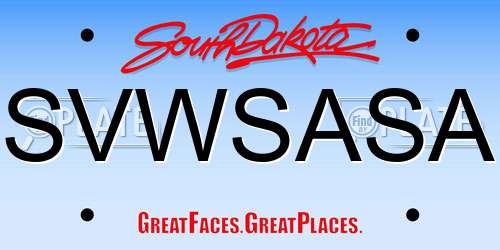 SVWSASA South Dakota License Plate
