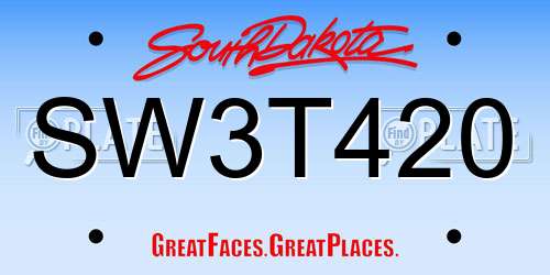 SW3T420 South Dakota License Plate
