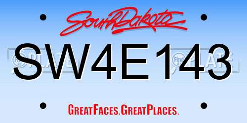 SW4E143 South Dakota License Plate