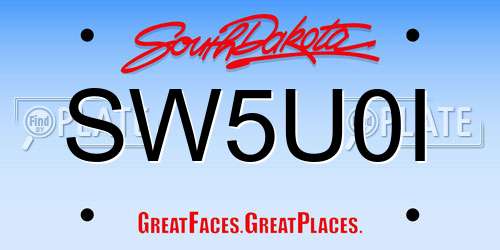 SW5U0I South Dakota License Plate