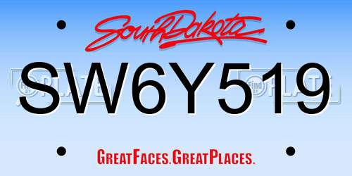 SW6Y519 South Dakota License Plate