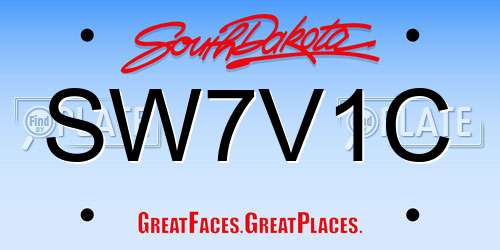 SW7V1C South Dakota License Plate