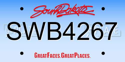 SWB4267 South Dakota License Plate
