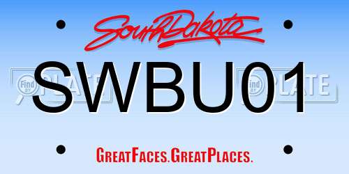 SWBU01 South Dakota License Plate