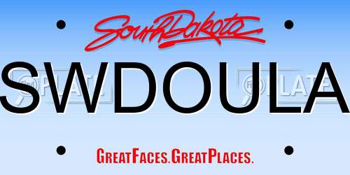 SWDOULA South Dakota License Plate