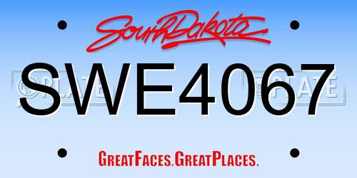 SWE4067 South Dakota License Plate