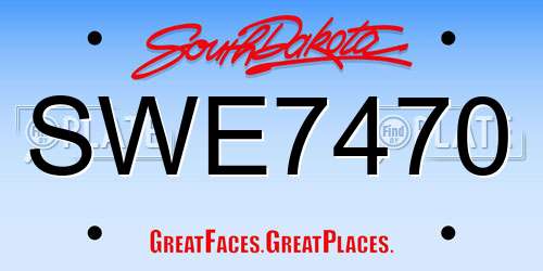 SWE7470 South Dakota License Plate