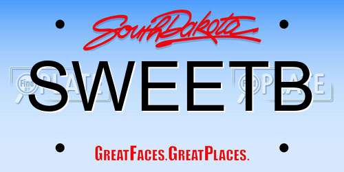 SWEETB South Dakota License Plate