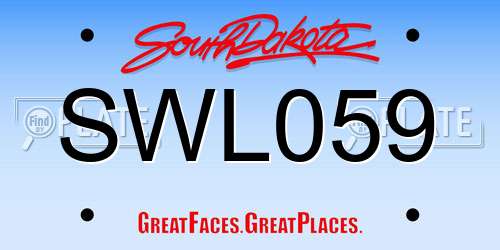 SWL059 South Dakota License Plate