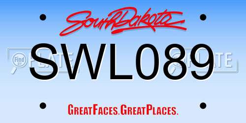 SWL089 South Dakota License Plate