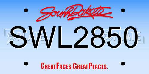 SWL2850 South Dakota License Plate