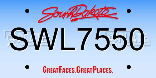 SWL7550 South Dakota License Plate