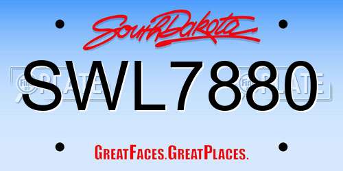 SWL7880 South Dakota License Plate