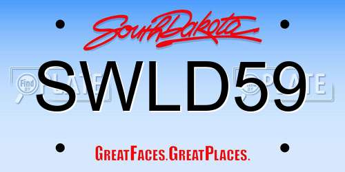 SWLD59 South Dakota License Plate