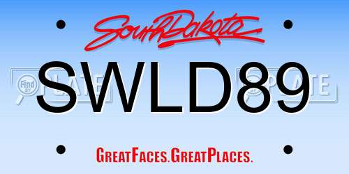 SWLD89 South Dakota License Plate