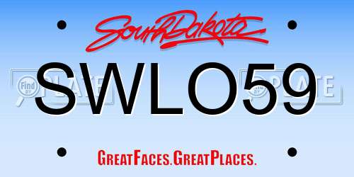 SWLO59 South Dakota License Plate