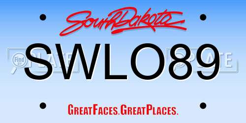 SWLO89 South Dakota License Plate