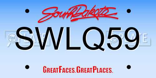SWLQ59 South Dakota License Plate