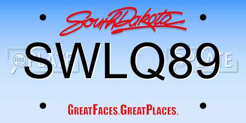 SWLQ89 South Dakota License Plate