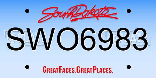 SWO6983 South Dakota License Plate