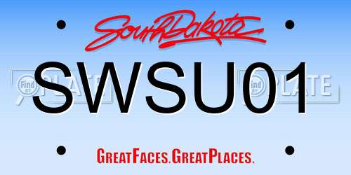 SWSU01 South Dakota License Plate