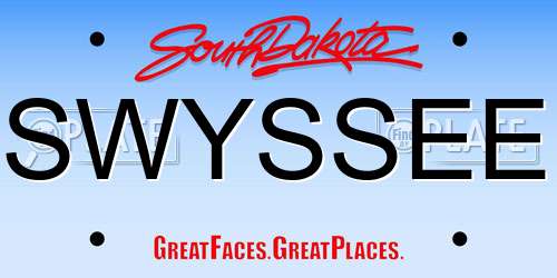 SWYSSEE South Dakota License Plate