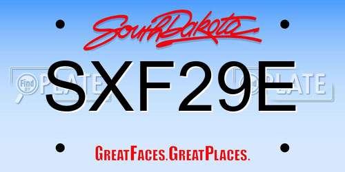 SXF29E South Dakota License Plate