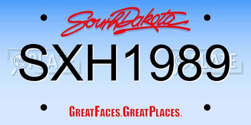 SXH1989 South Dakota License Plate
