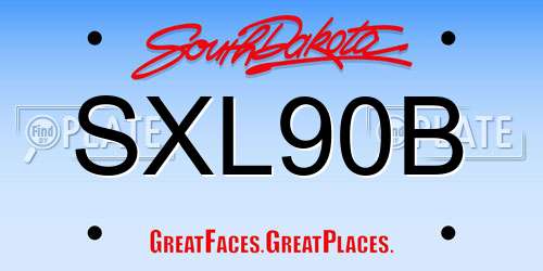 SXL90B South Dakota License Plate
