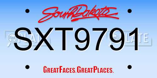SXT9791 South Dakota License Plate