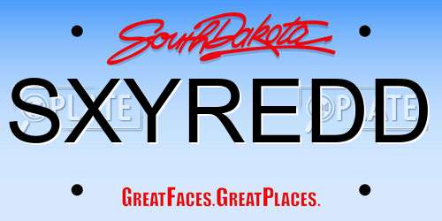 SXYREDD South Dakota License Plate
