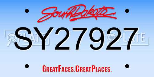 SY27927 South Dakota License Plate