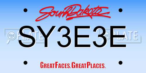 SY3E3E South Dakota License Plate