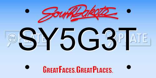 SY5G3T South Dakota License Plate