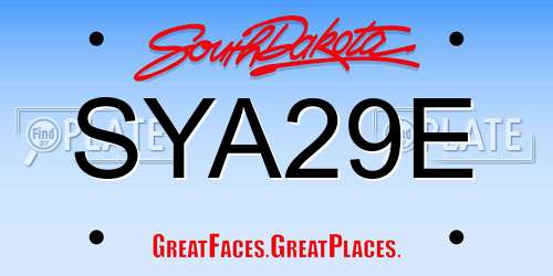 SYA29E South Dakota License Plate