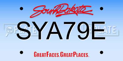 SYA79E South Dakota License Plate