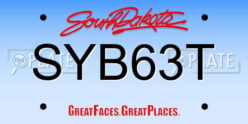 SYB63T South Dakota License Plate