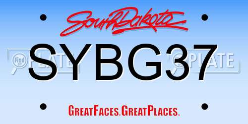 SYBG37 South Dakota License Plate