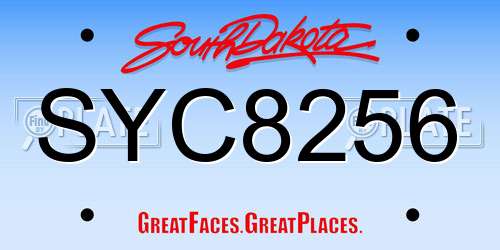 SYC8256 South Dakota License Plate