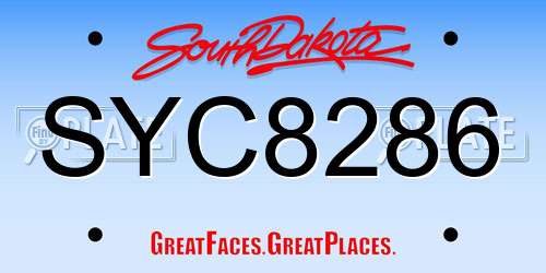 SYC8286 South Dakota License Plate