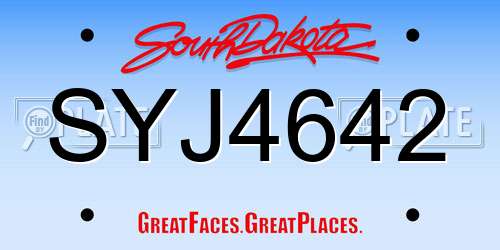 SYJ4642 South Dakota License Plate