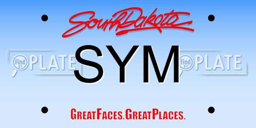 SYM South Dakota License Plate