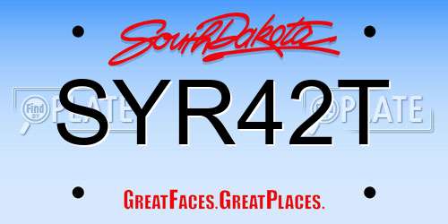 SYR42T South Dakota License Plate