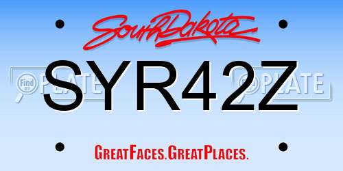SYR42Z South Dakota License Plate
