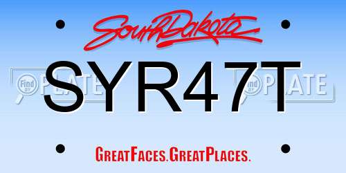SYR47T South Dakota License Plate