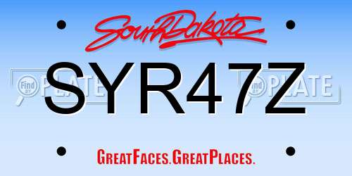 SYR47Z South Dakota License Plate